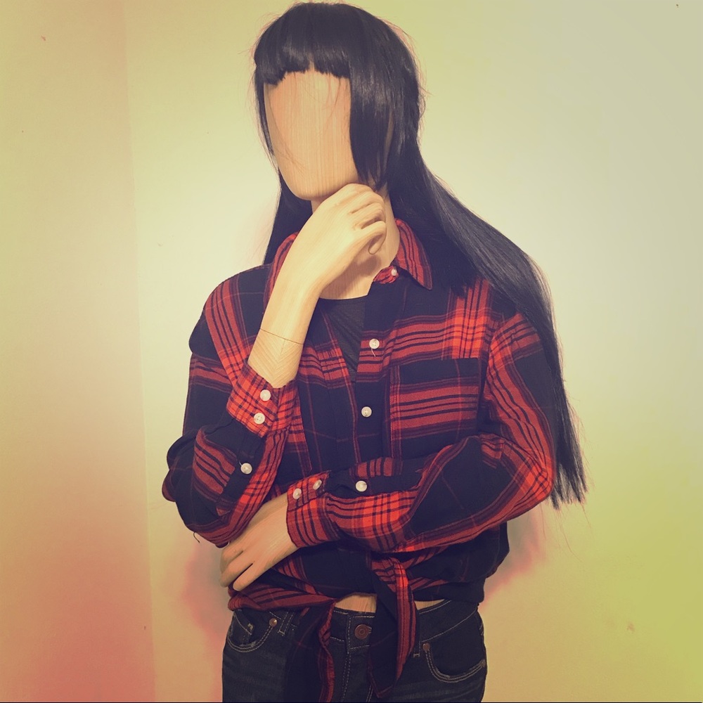 Plaid Boyfriend Button Down Shirt